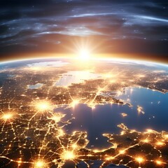 Fototapeta premium Europe from space. Best Internet Concept of global business from concepts series.