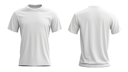 3d white t-shirt front and back side, for mockup, transparent PNG.