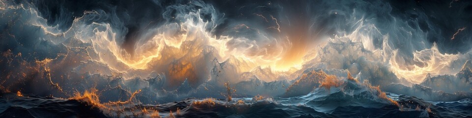Background made of waves with blue gray white spray or steam