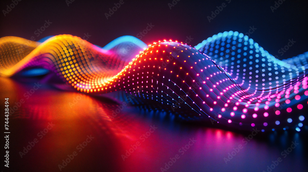 Poster waves of futuristic design ripple through this abstract background, where technology and art merge i