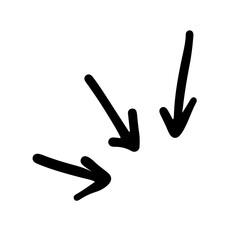3 hand drawn emphasis arrows doodle vector black