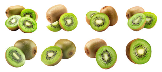 kiwi fruit on transparency background PNG - obrazy, fototapety, plakaty