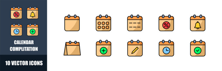 Calendar icon set. Calendars icons. Flat style. Vector icons