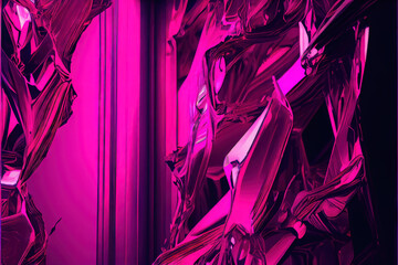abstract background with shattered magenta glass