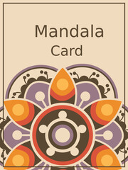 assortment flat mandala cards with orange details