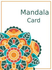 assortment flat mandala cards with orange details
