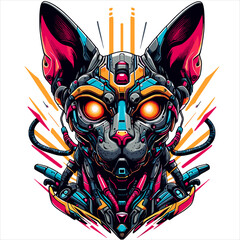 cat sphink cyberpunk