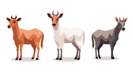 Obraz na płótnie Canvas Goat animal farm isolated on pure white background