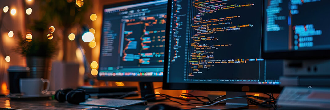 Software development concept with code being written on a computer