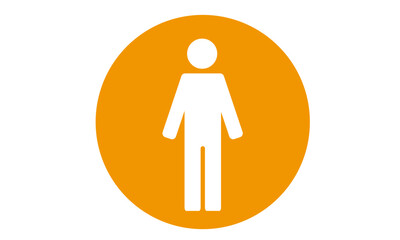 人物ピクトグラム　直立シルエット　丸囲みアイコン　全身