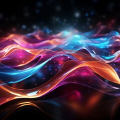 Naklejka premium Data wave with blue and maroon color. Data flow concept.