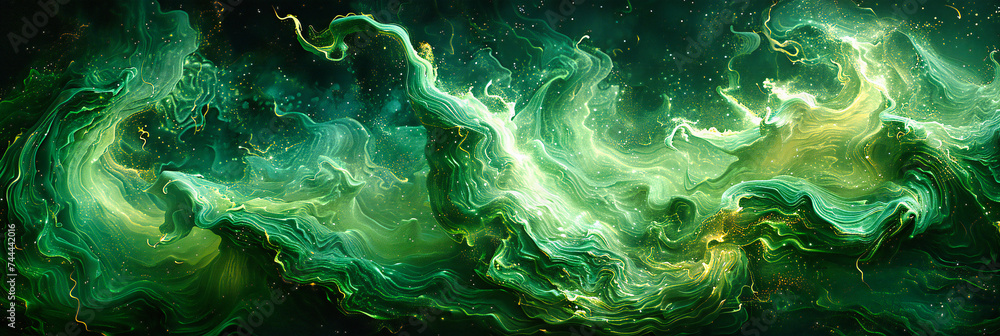 Poster the universe unfolds in an abstract tapestry, where fantasy and reality blur in a colorful cloud of 
