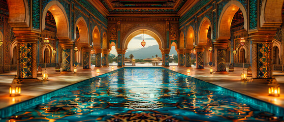 The timeless elegance of traditional architecture, where water and design create a serene, historical spa