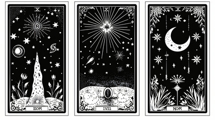 Tarot aesthetic card with stars