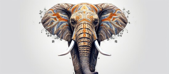 vector illustration of an adult elephant in the wild