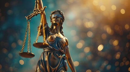 Lady Justice Statue Symbolizing Law and Fairness - obrazy, fototapety, plakaty