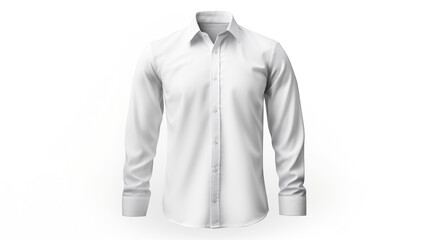 Men fashion white shirt isolated on pure white background