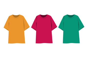 colorful t shirt template. vector illustration. 