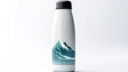 Isolated thermal bottle on a stark white background