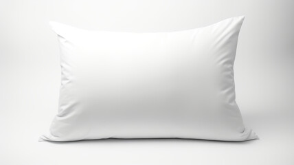 Isolated white pillow on a stark white background