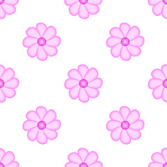 Pink flower seamless pattern for printing. Simple gradient flower on a pink background. PNG