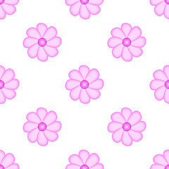Pink flower seamless pattern for printing. Simple gradient flower on a pink background. PNG