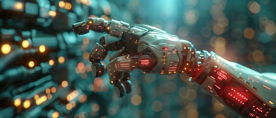 human robot arm with lights