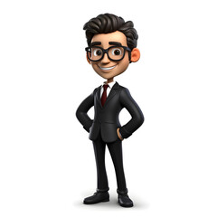 3d cartoon character of young real estate agent