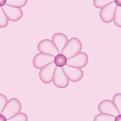 Pink flower seamless pattern for printing. EPS file. Simple gradient flower on a pink background.