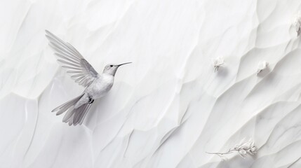 silhouette of a bird on white background  - obrazy, fototapety, plakaty