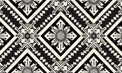 Seamless geometric pattern background, black and white color, Modern Mosaic 