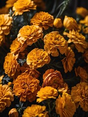 Bouquet of marigold flowers detailed texture background for wedding, debut or any occassion like graduation or prom from Generative AI