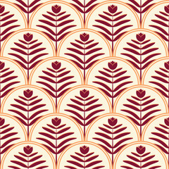 abstract flower seamless pattern floral motif traditional art deco fan pattern for fabric home wear carpets background surface design packaging vector illustration