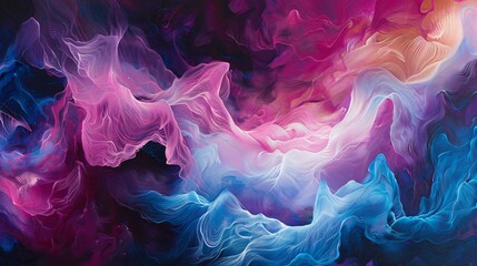 Fototapeta premium Smooth transition from deep blue to vibrant magenta in a fluid design