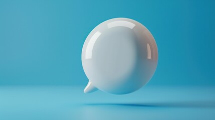 white plastic soft speech bubble against blue background