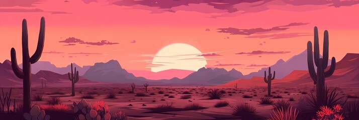 Fantasy Desert Landscape Background image HQ Print 15232x5120 pixels. Neo Game Art V6 5 - Powered by Adobe
