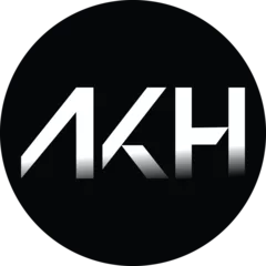 Deurstickers AKH Letters Logo Design © junaid