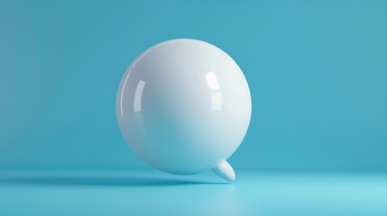 white plastic soft speech bubble against blue background