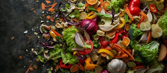 Freshly chopped assorted vegetables and carrots on wooden cutting board for healthy cooking