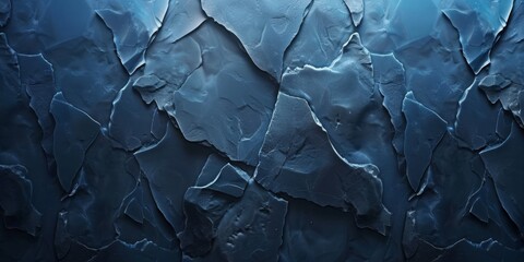 Blue Decorative Background with a Dark Design in the Style of Stone - Dark Gothic Atmosphere with Jagged Edges Softbox Lighting Grid based Illustration created with Generative AI Technology