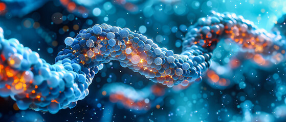The double helix of life, where genetic mysteries unwind in the dance of DNA, a testament to the...
