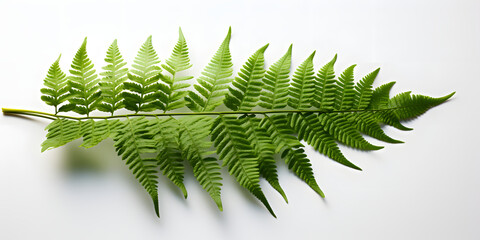Green Fern Leaf. Tropical Botany Isolated on a White Background