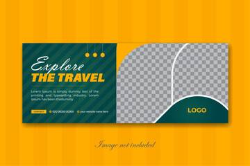  unique vector travel and cover tour facebook cover design template, social media banner or cover ,corporate business cover design