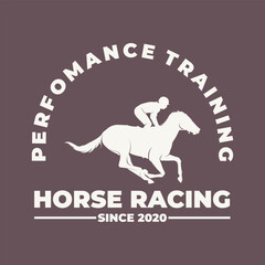 Horse Riding Jockey Silhouette Club Logo Icon Template