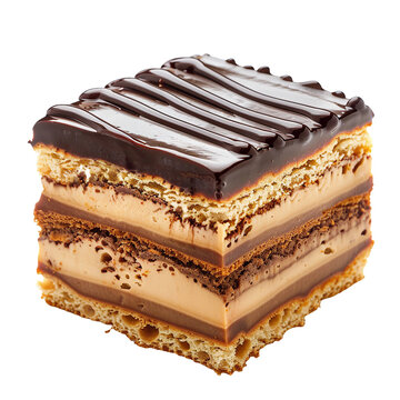 Opera Cake, transparent background, isolated image, generative AI