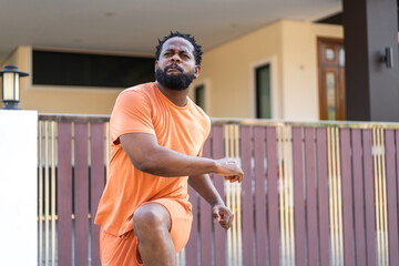 Handsome attractive fit strength young black african man training relax and practicing yoga,...