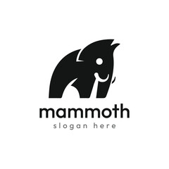 Fototapeta premium Creative minimalist eye-catching mammoth logo design