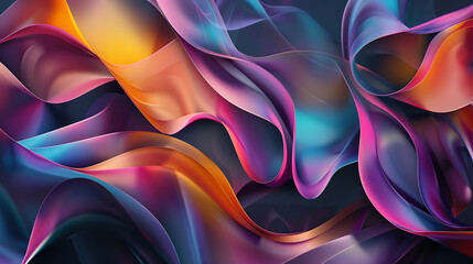 abstract colorful wavy shapes background
