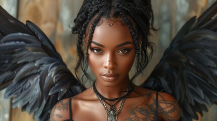 black woman angel - 744454047