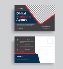 Modern and Corporate Business Post Card Template Design